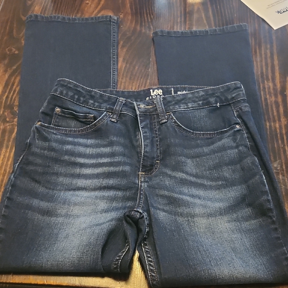 Lee Womens Dark Blue Straight Leg Jeans